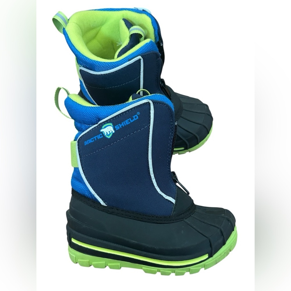 Arctic Shield Kids Waterproof Insulated Snow Boots Navy Green Size 7